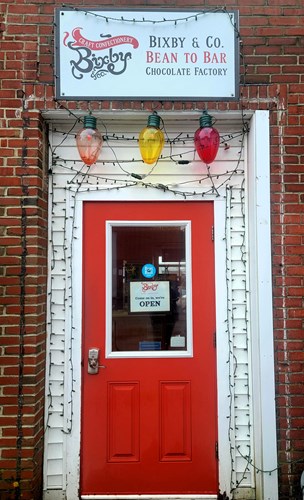 Entrance to Bixby's Chocolate Shop